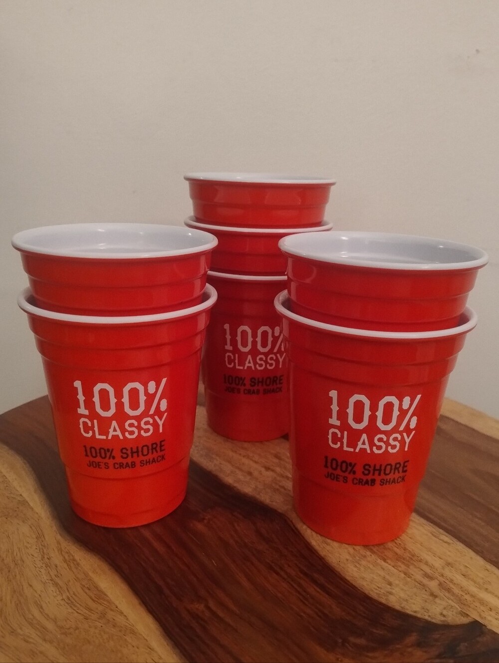 Joe's Crab Shack "100% Classy" Plastic Heavy Duty Cups